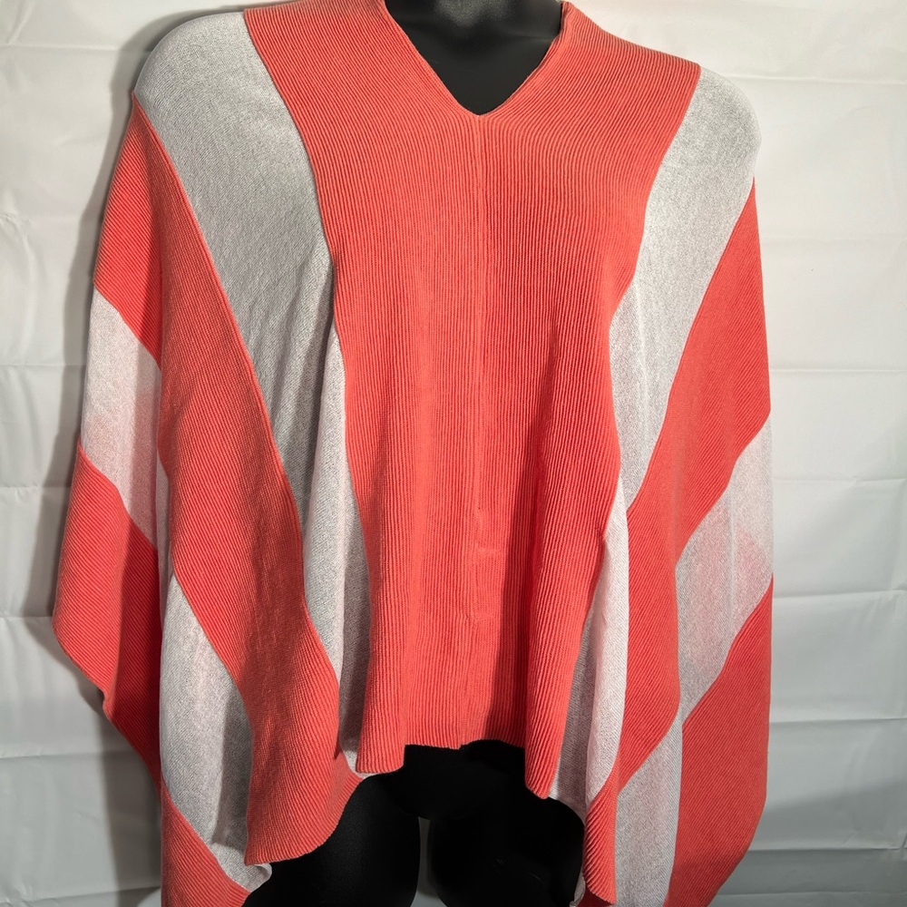 Coral and White Striped Sweater